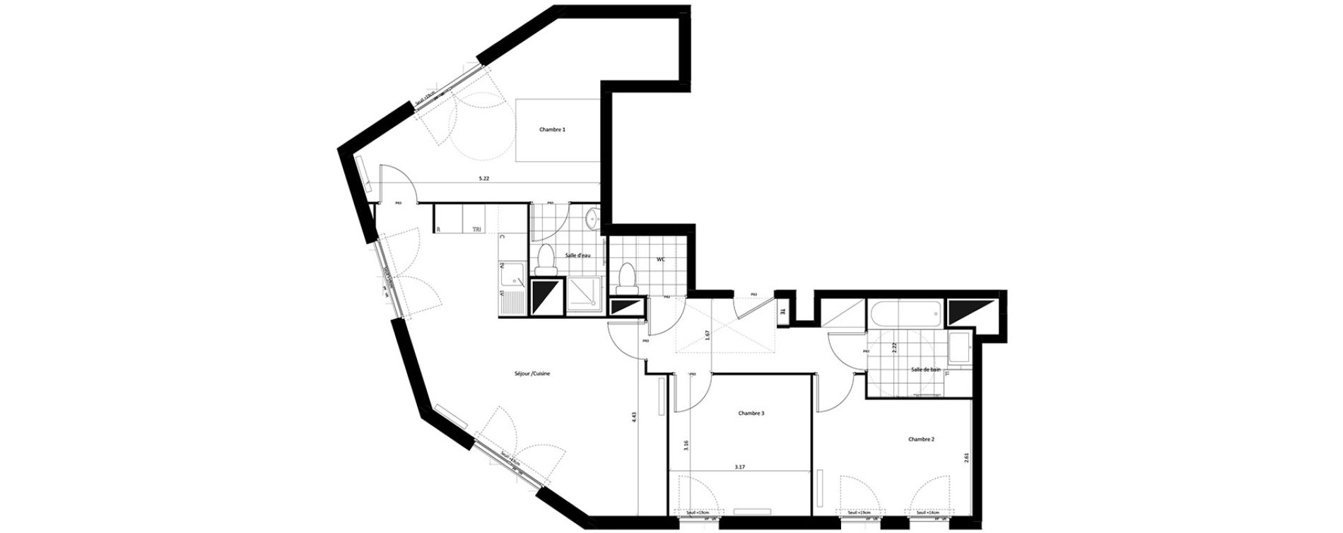 Appartement T4 de 83,49 m2 &agrave; Drancy Centre