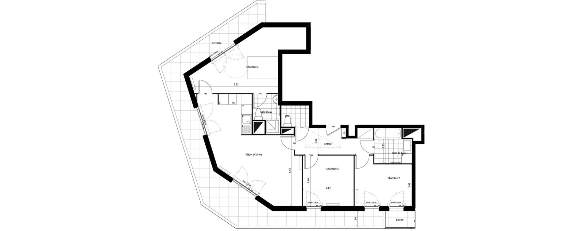 Appartement T4 de 83,49 m2 &agrave; Drancy Centre