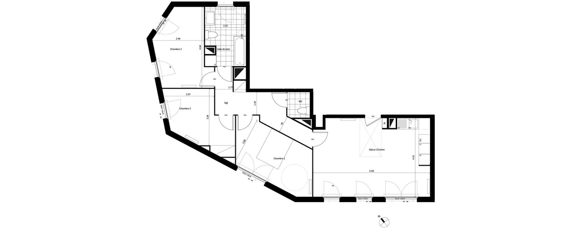 Appartement T4 de 85,57 m2 &agrave; Drancy Centre