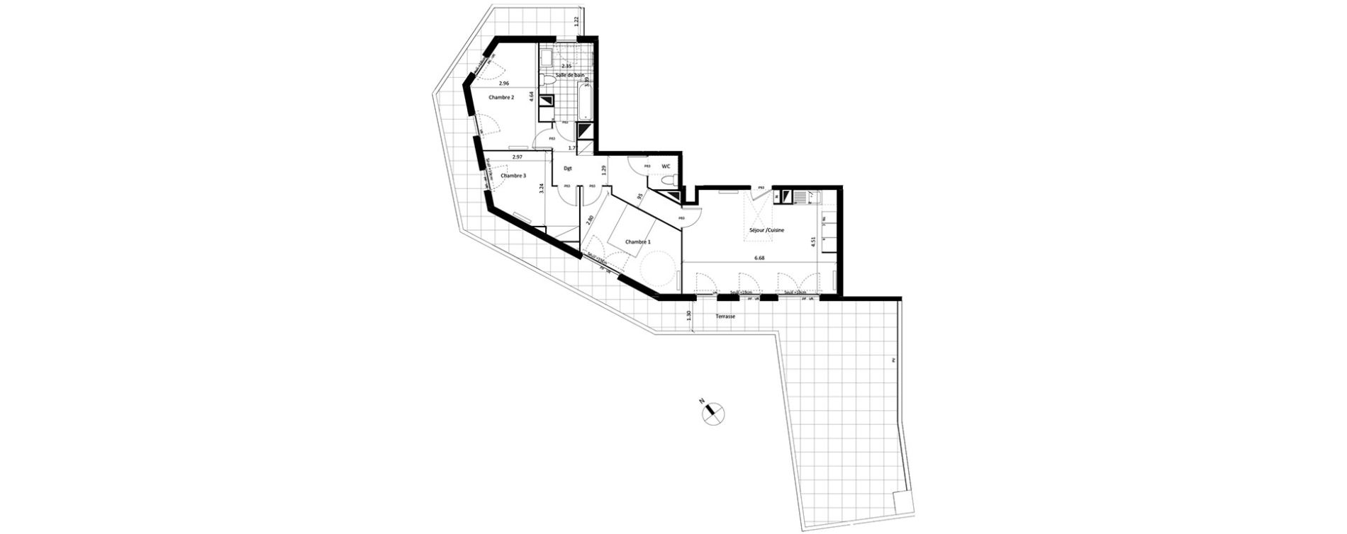 Appartement T4 de 85,57 m2 &agrave; Drancy Centre