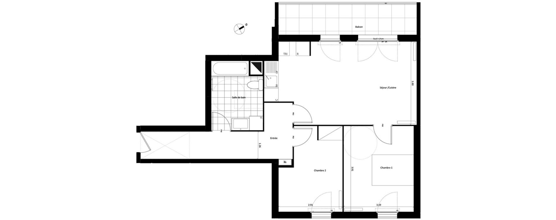 Appartement T3 de 64,42 m2 &agrave; Drancy Centre