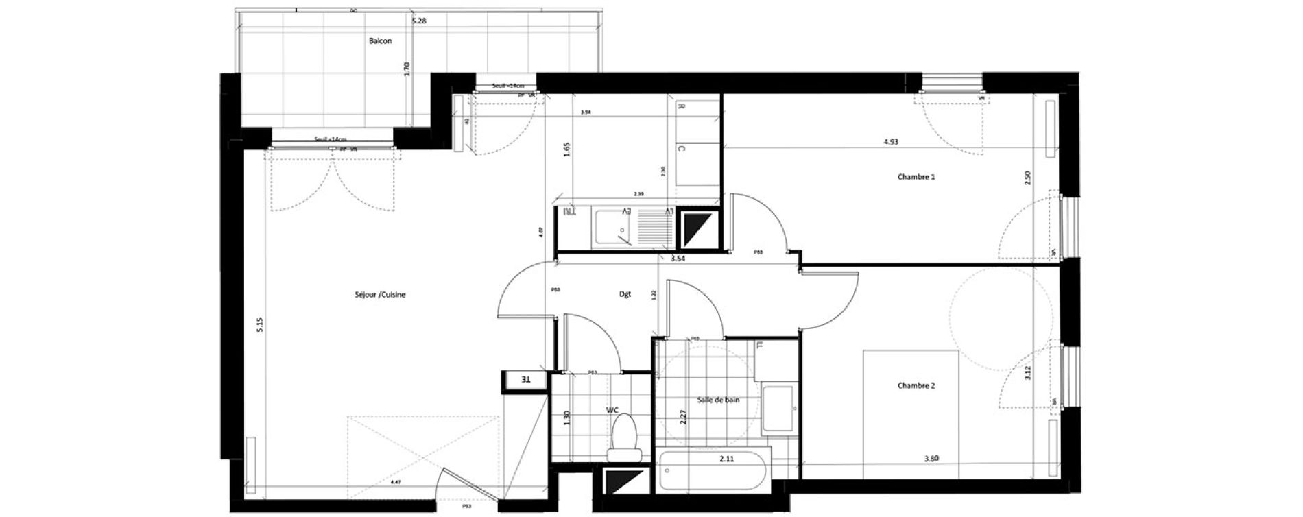Appartement T3 de 65,24 m2 &agrave; Drancy Centre