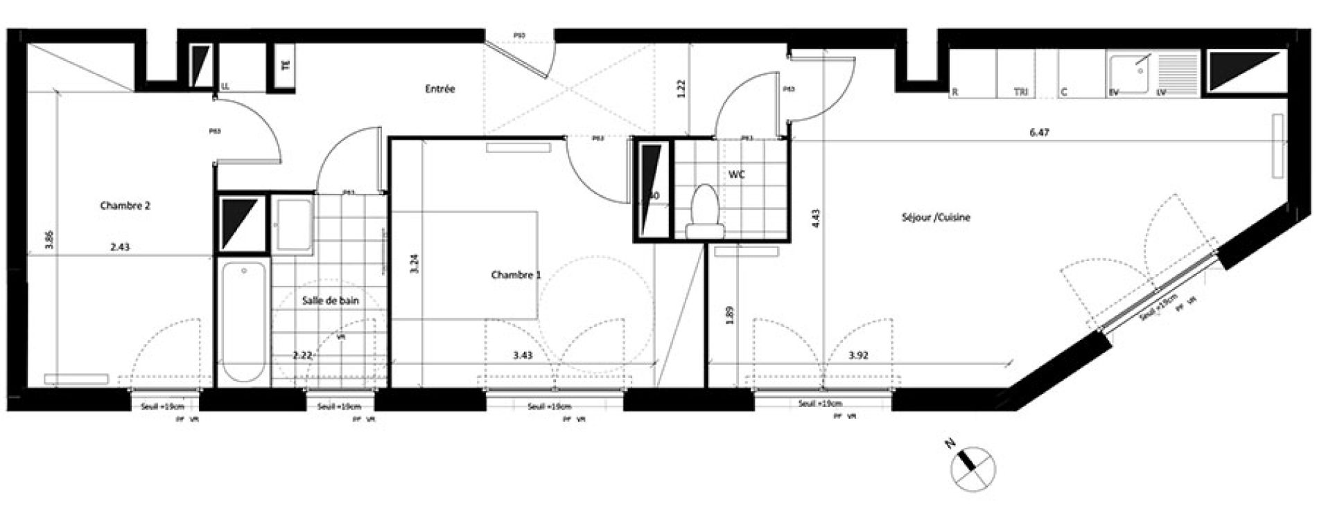 Appartement T3 de 64,87 m2 &agrave; Drancy Centre