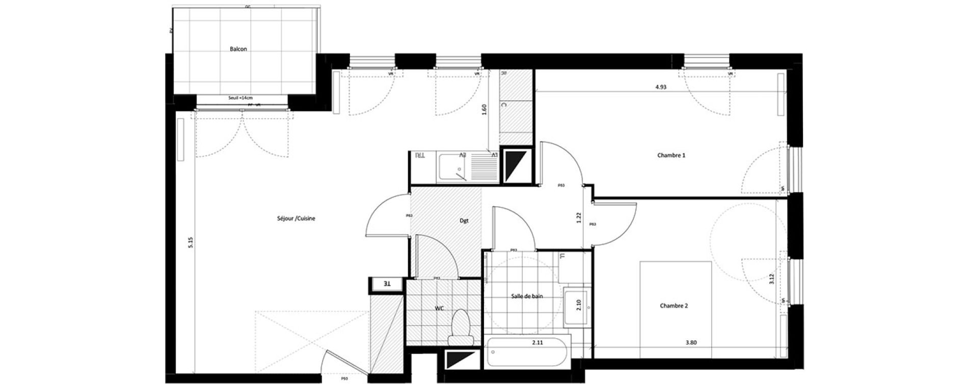 Appartement T3 de 65,16 m2 &agrave; Drancy Centre