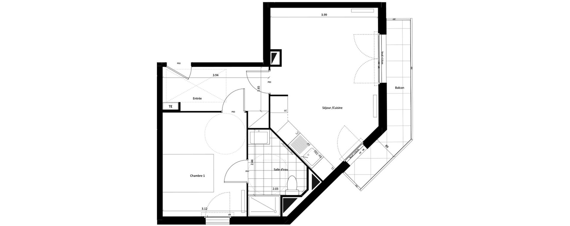 Appartement T2 de 45,59 m2 &agrave; Drancy Centre