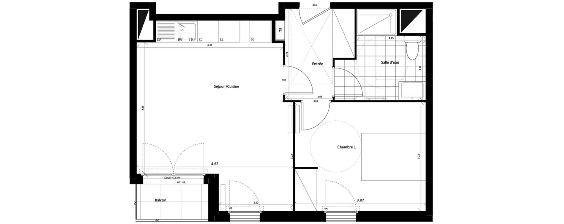 Appartement T2 de 45,09 m2 &agrave; Drancy Centre