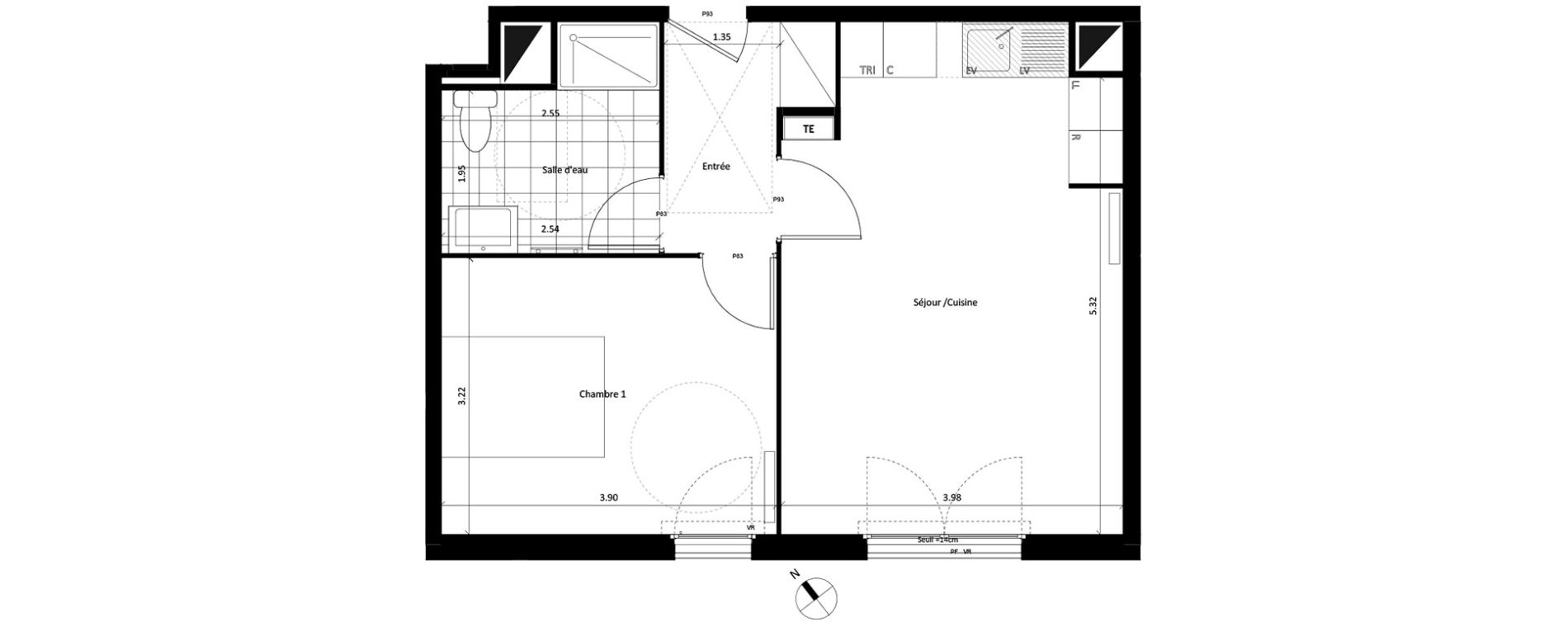 Appartement T2 de 45,13 m2 &agrave; Drancy Centre