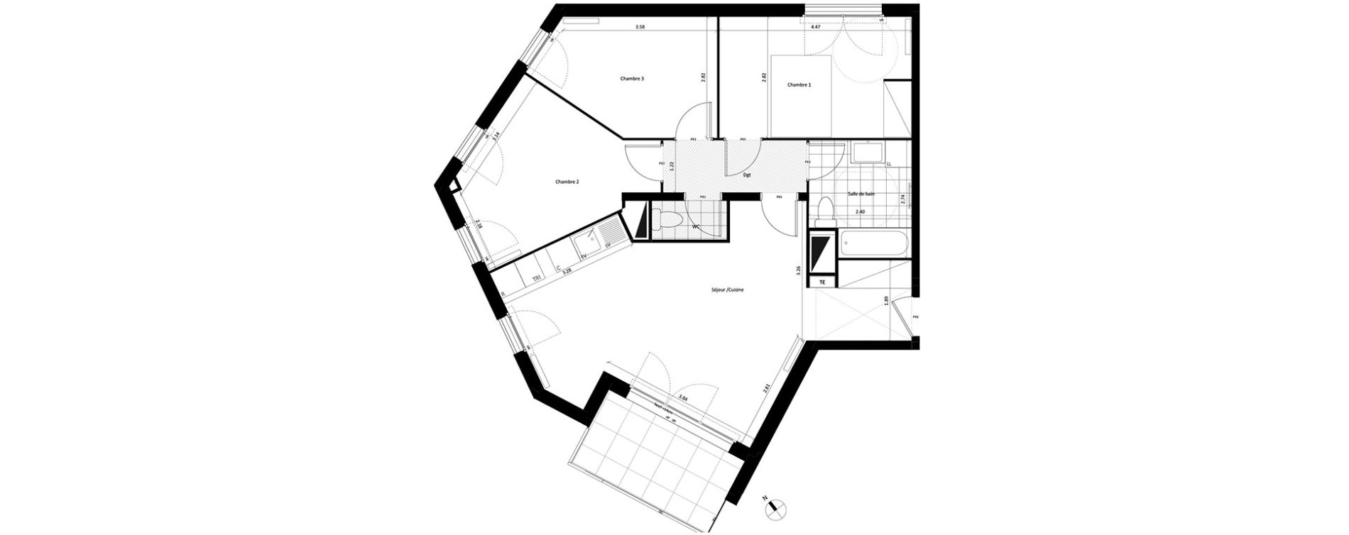 Appartement T4 de 78,23 m2 &agrave; Drancy Centre