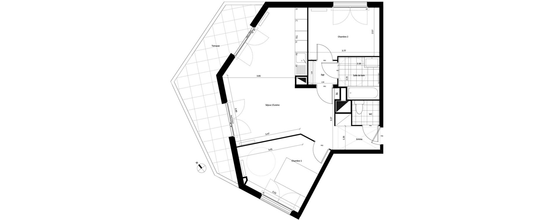 Appartement T3 de 64,05 m2 &agrave; Drancy Centre