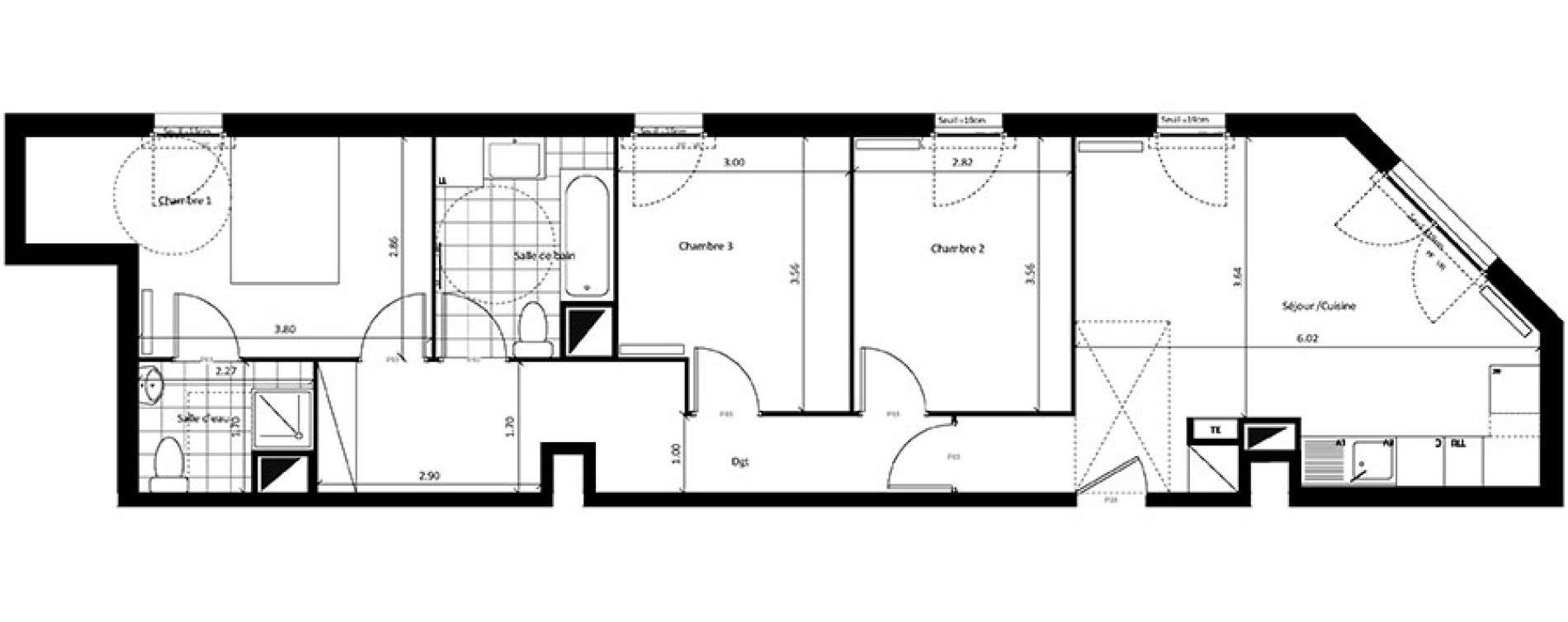 Appartement T4 de 78,58 m2 &agrave; Drancy Centre