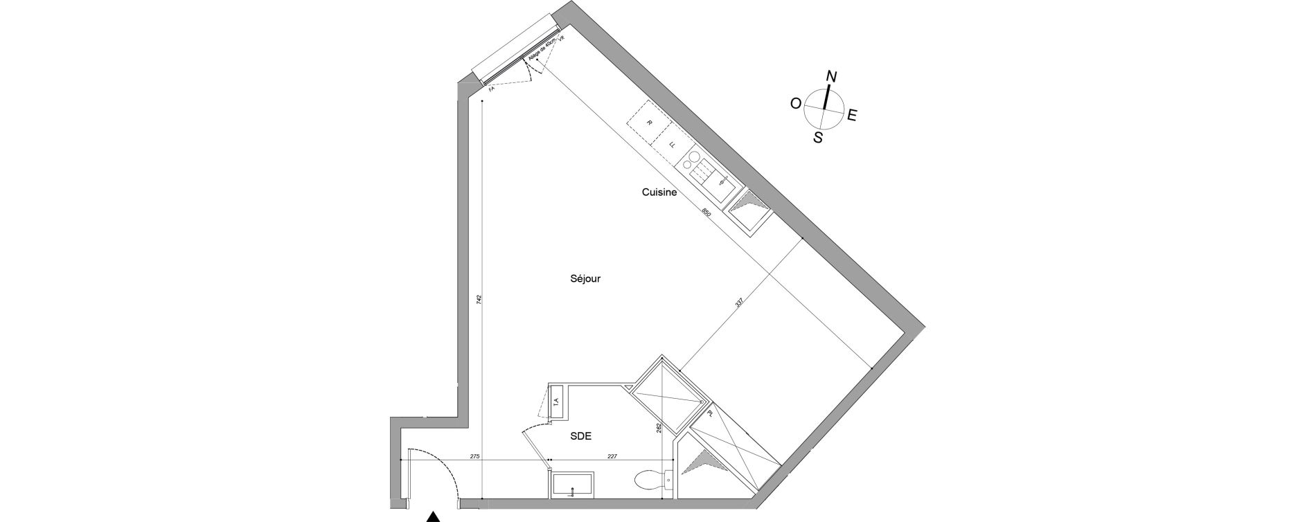 Appartement T1 de 47,73 m2 &agrave; Drancy Les oiseaux