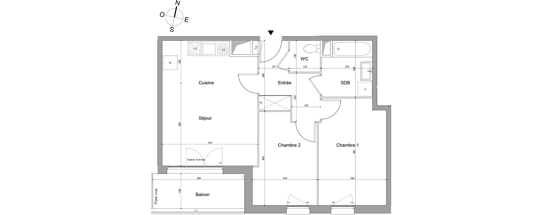 Appartement T3 de 57,50 m2 &agrave; Drancy Les oiseaux
