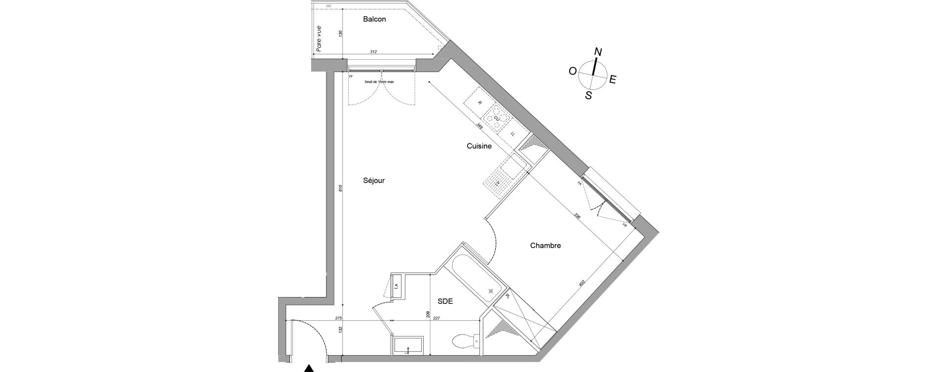 Appartement T2 de 45,20 m2 &agrave; Drancy Les oiseaux
