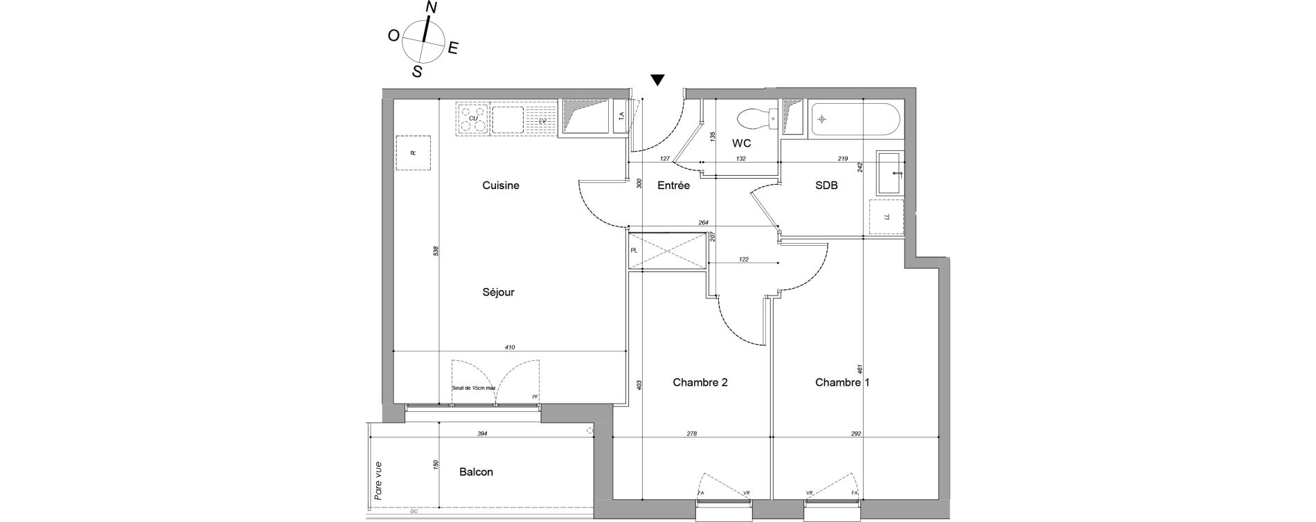 Appartement T3 de 57,50 m2 &agrave; Drancy Les oiseaux