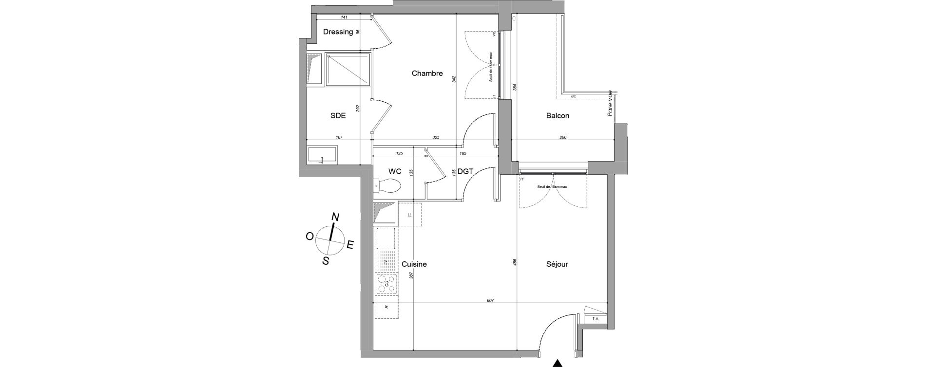 Appartement T2 de 45,48 m2 &agrave; Drancy Les oiseaux