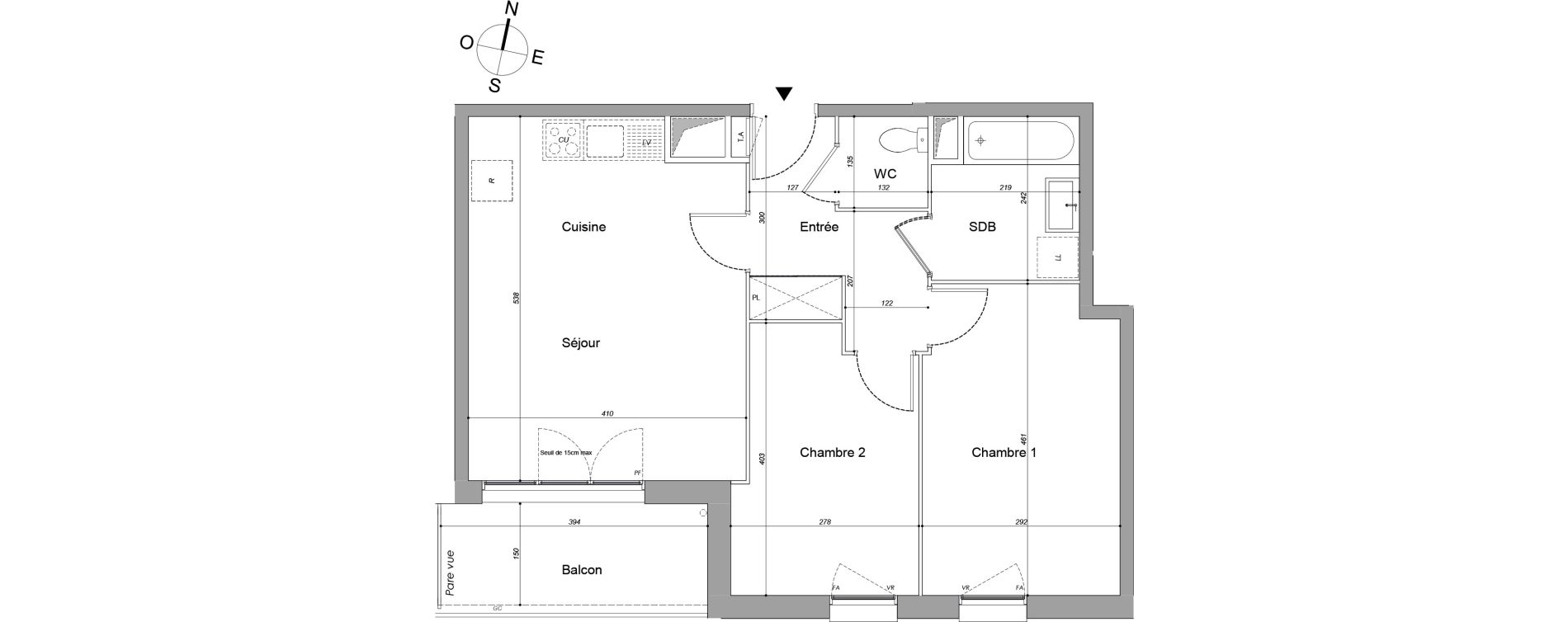 Appartement T3 de 57,50 m2 &agrave; Drancy Les oiseaux