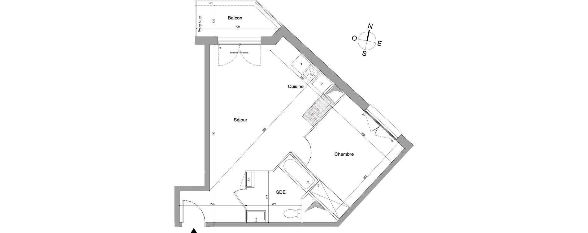 Appartement T2 de 45,20 m2 &agrave; Drancy Les oiseaux