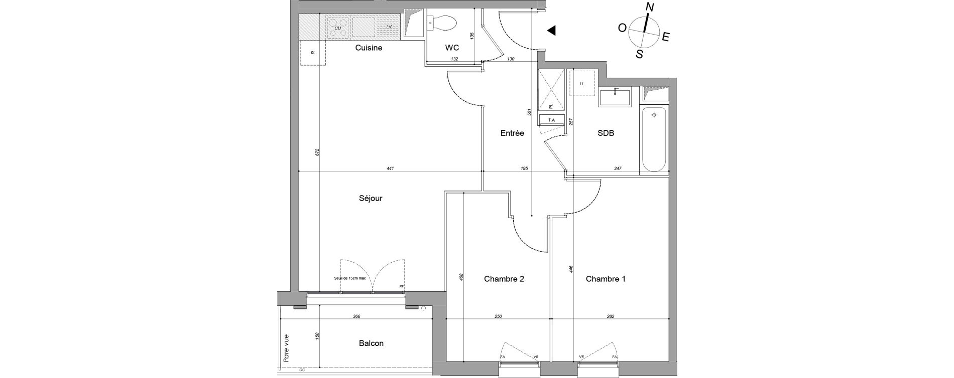 Appartement T3 de 62,41 m2 &agrave; Drancy Les oiseaux