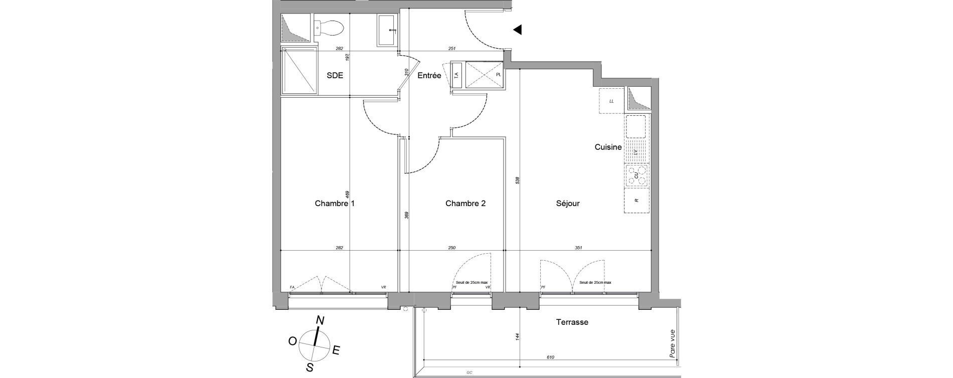Appartement T3 de 52,74 m2 &agrave; Drancy Les oiseaux