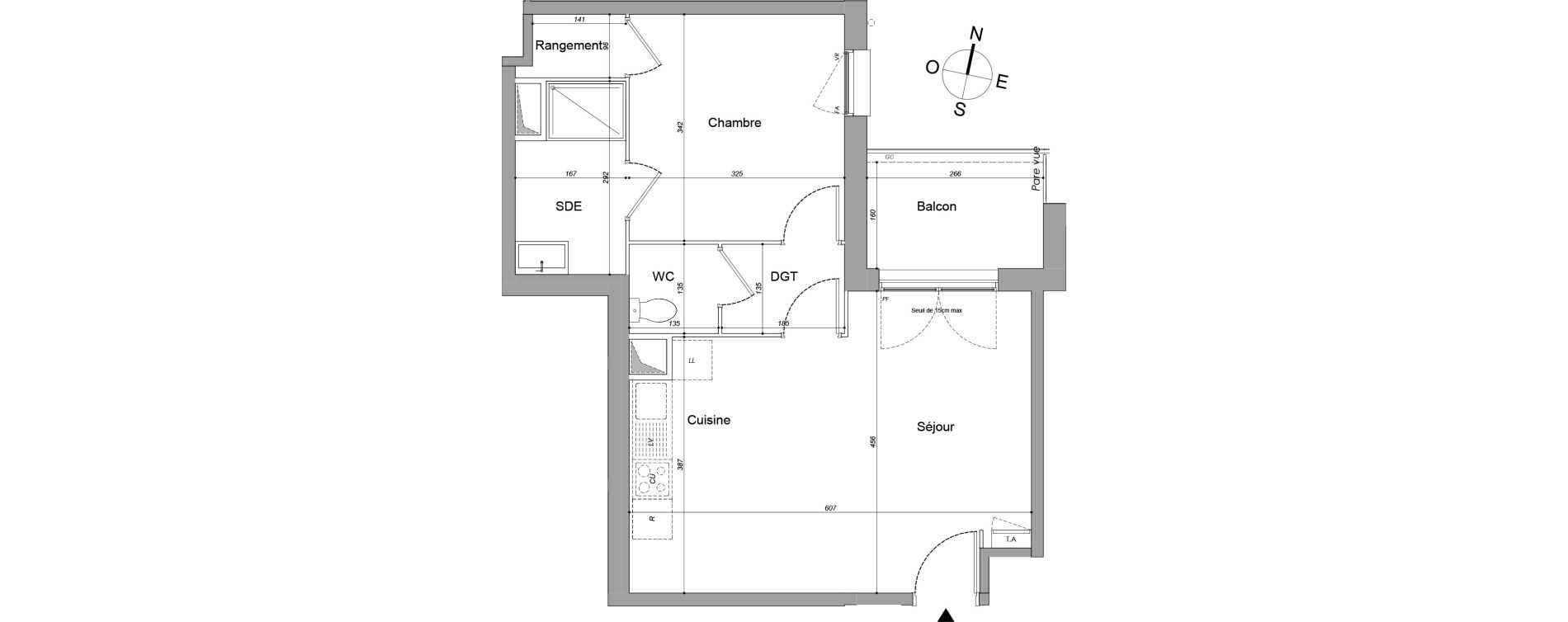 Appartement T2 de 45,48 m2 &agrave; Drancy Les oiseaux