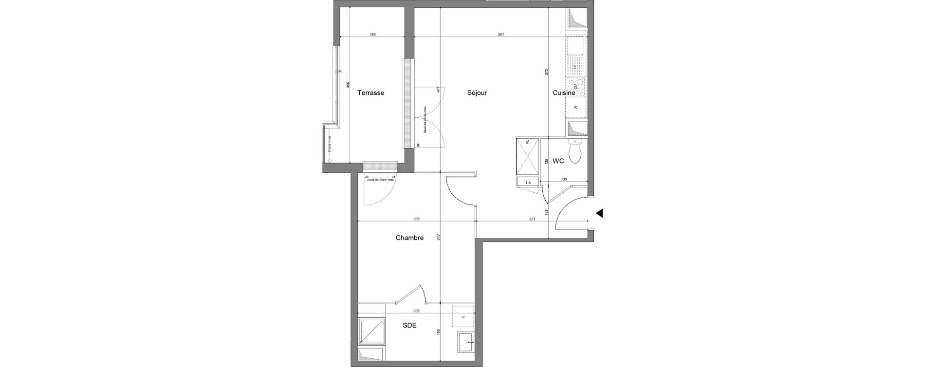 Appartement T2 de 46,39 m2 &agrave; Drancy Les oiseaux