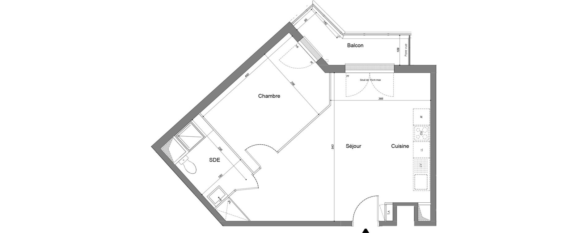 Appartement T2 de 46,33 m2 &agrave; Drancy Les oiseaux