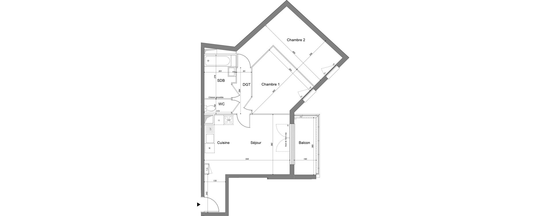 Appartement T3 de 59,97 m2 &agrave; Drancy Les oiseaux