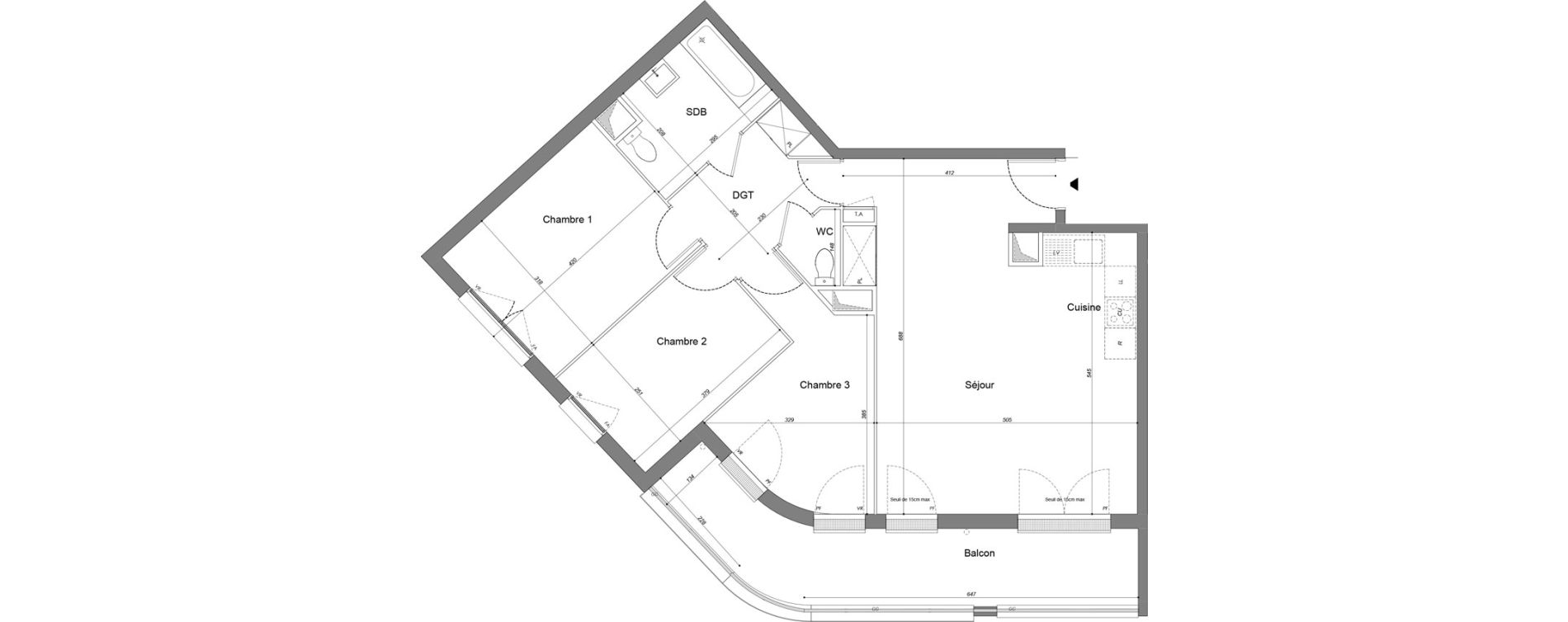 Appartement T4 de 78,30 m2 &agrave; Drancy Les oiseaux