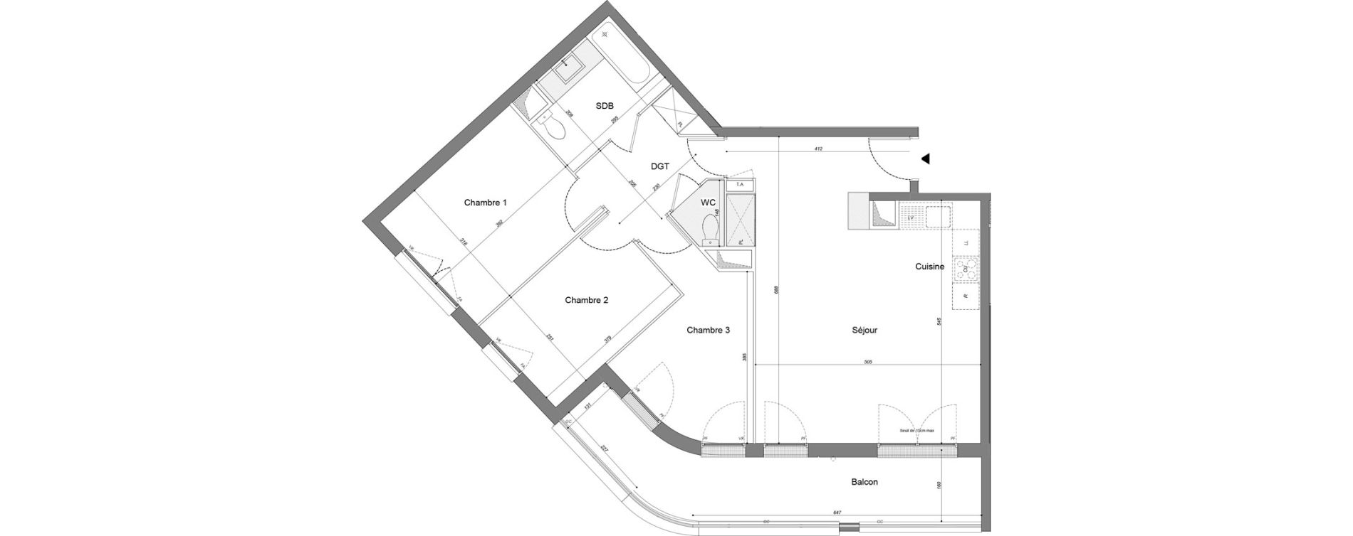 Appartement T4 de 78,29 m2 &agrave; Drancy Les oiseaux