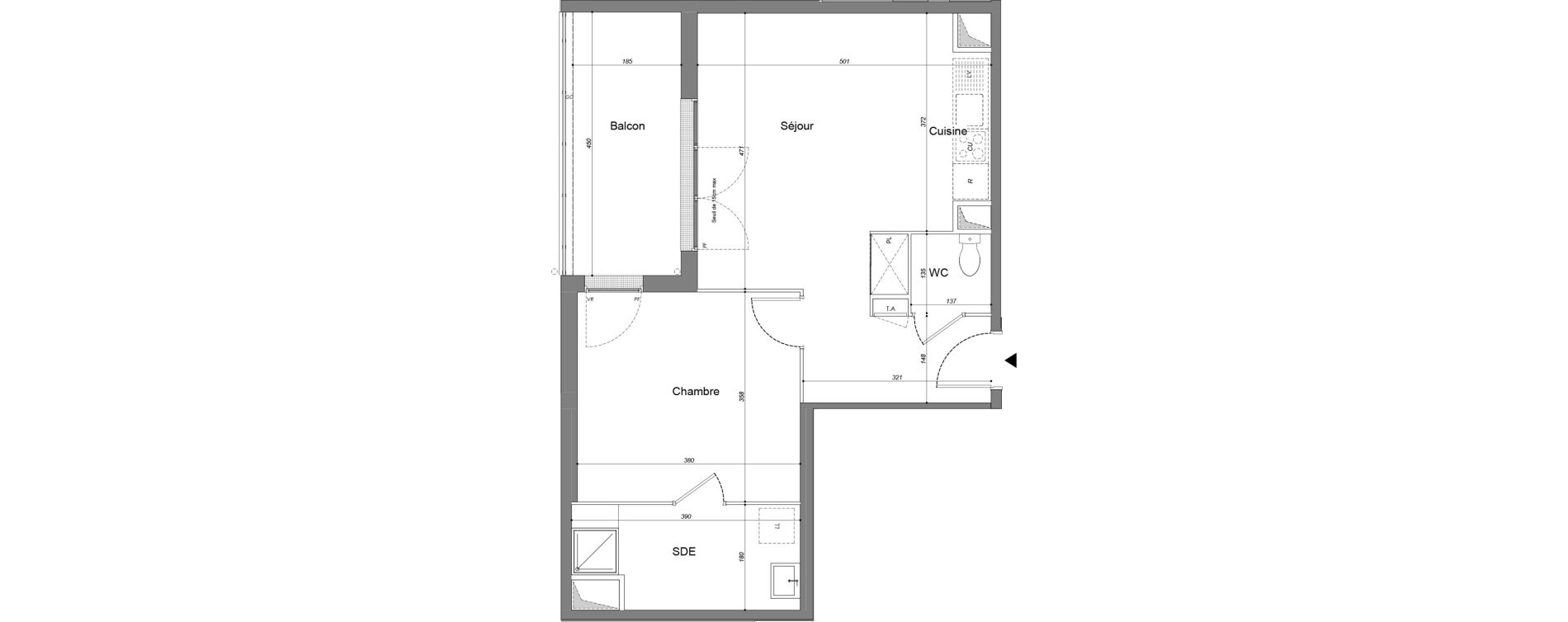 Appartement T2 de 48,65 m2 &agrave; Drancy Les oiseaux