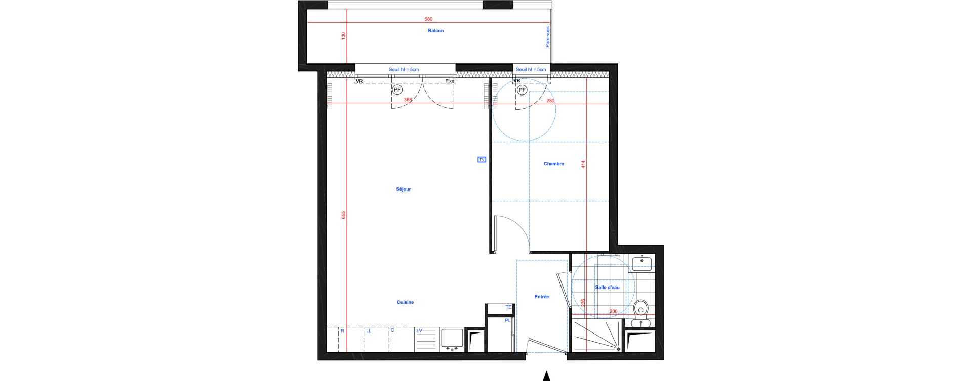 Appartement T2 de 45,15 m2 &agrave; Drancy L'economie