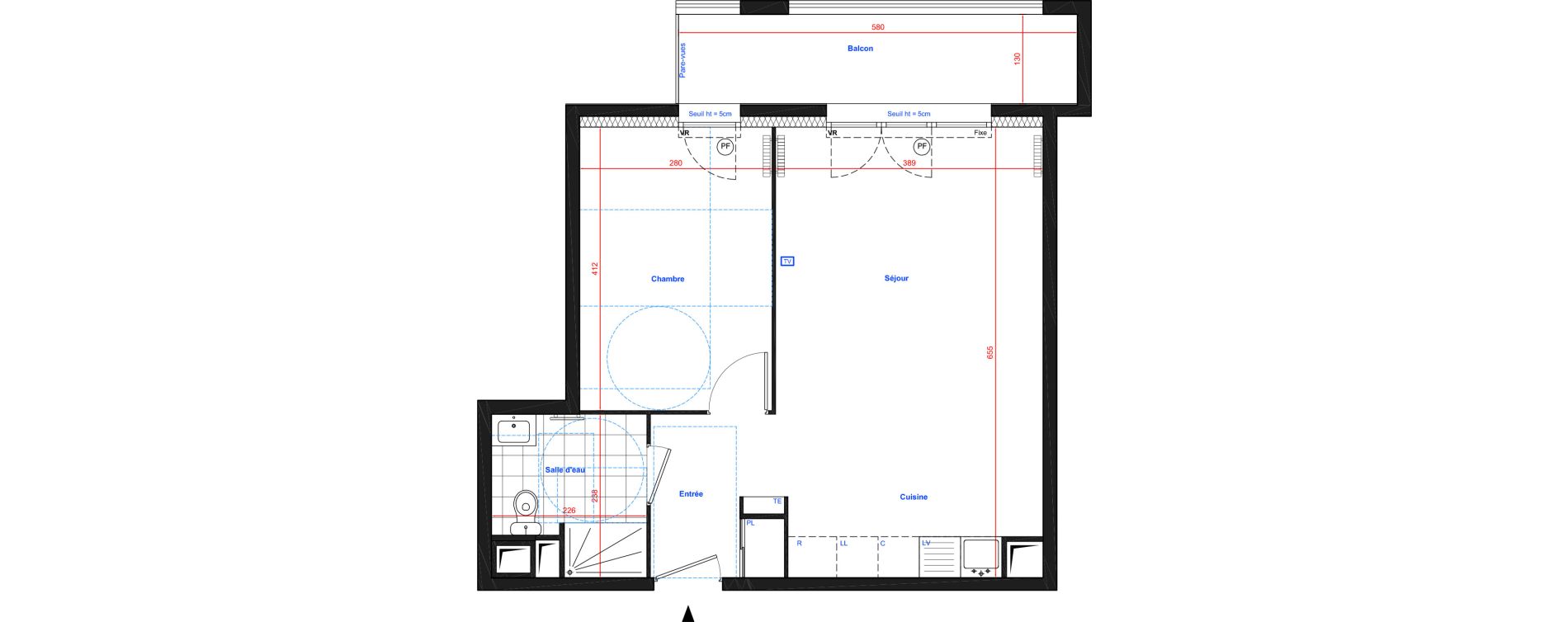 Appartement T2 de 45,44 m2 &agrave; Drancy L'economie