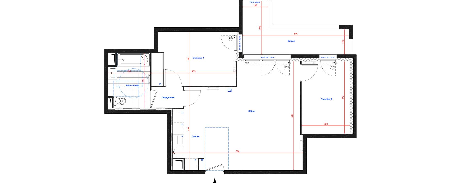 Appartement T3 de 59,70 m2 &agrave; Drancy L'economie
