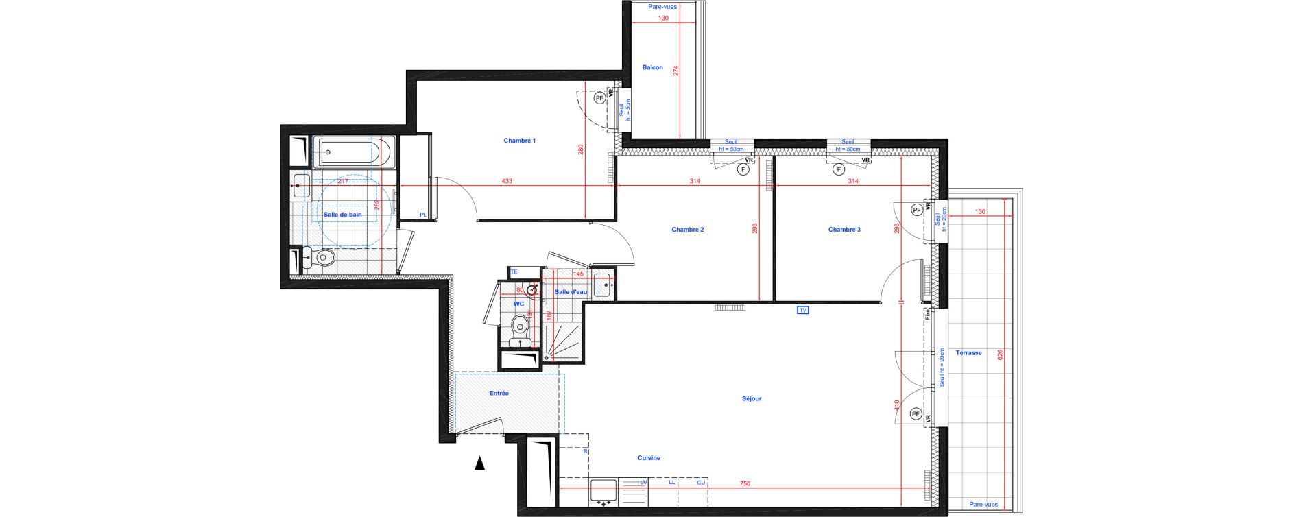 Appartement T4 de 77,61 m2 &agrave; Drancy L'economie