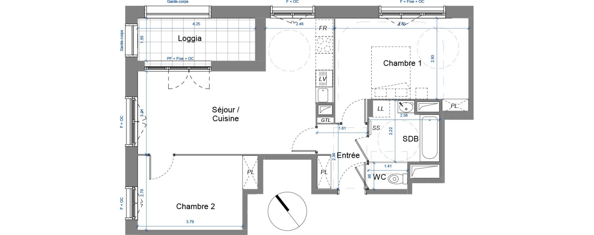 Appartement T3 de 62,10 m2 &agrave; Dugny Centre