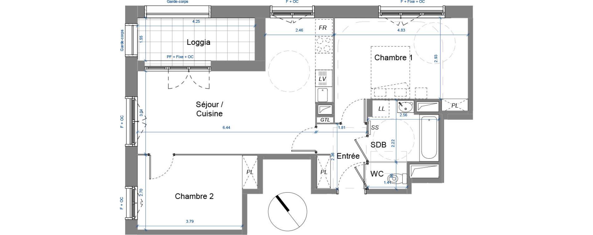 Appartement T3 de 62,10 m2 &agrave; Dugny Centre