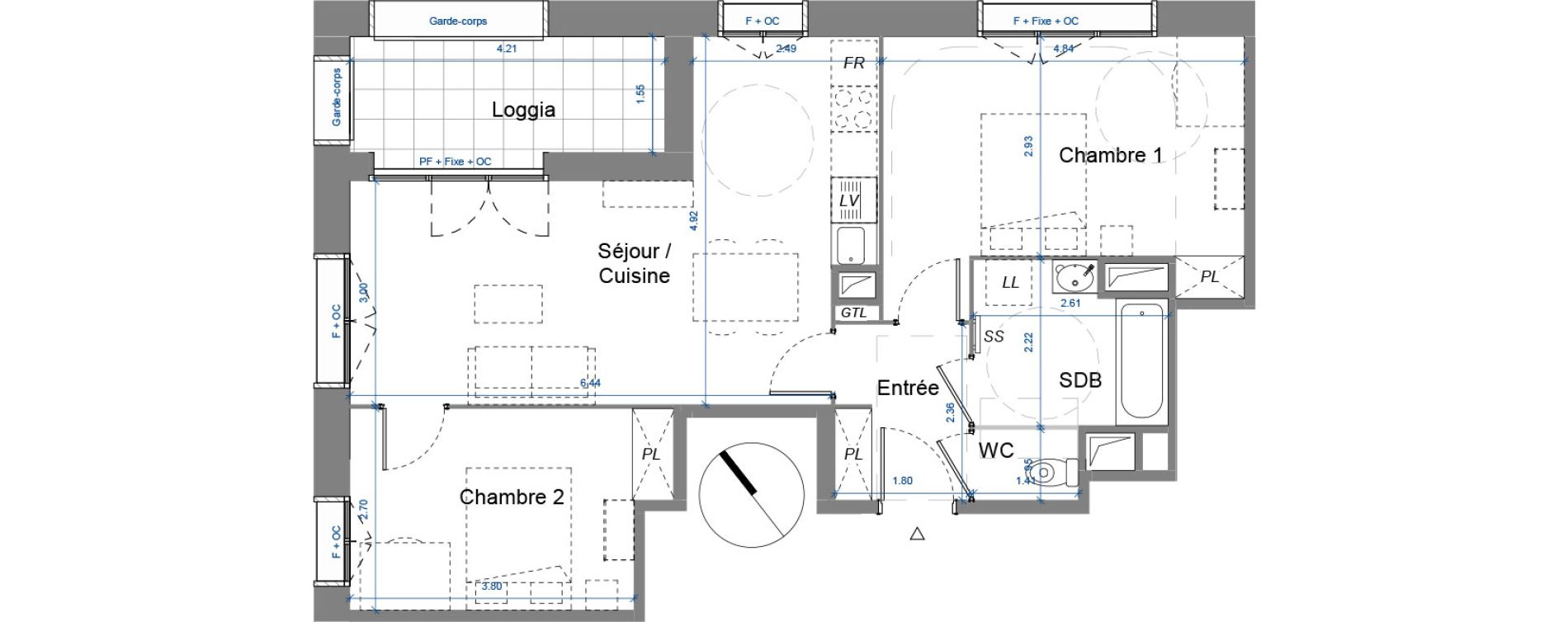 Appartement T3 de 62,28 m2 &agrave; Dugny Centre