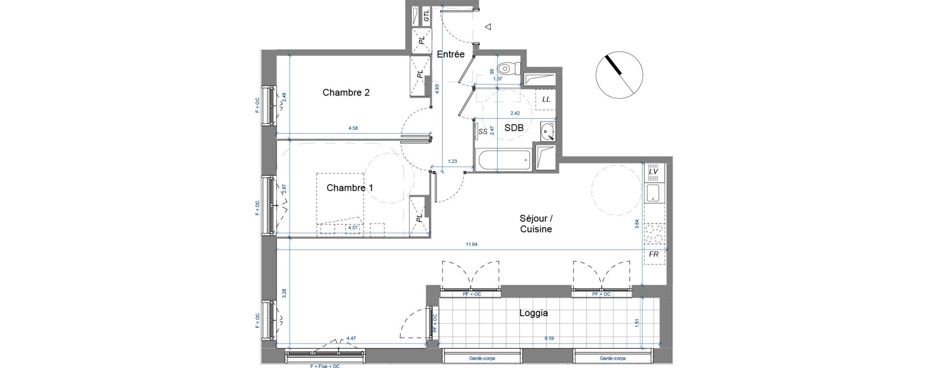 Appartement T3 de 77,01 m2 &agrave; Dugny Centre
