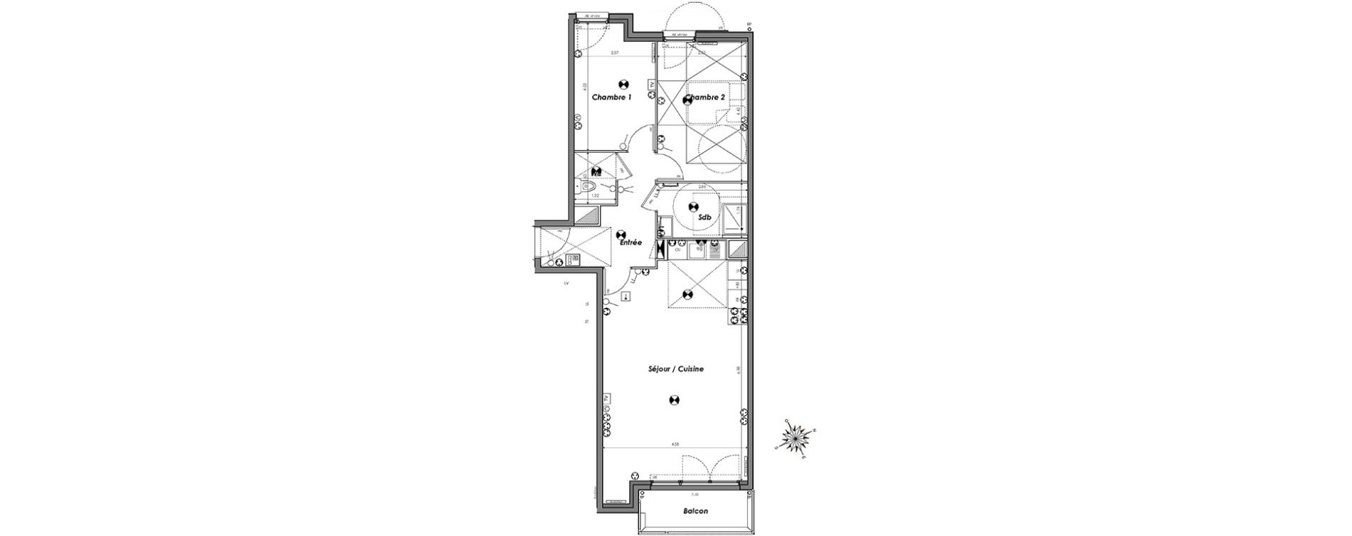 Appartement T3 de 70,59 m2 &agrave; Dugny Centre