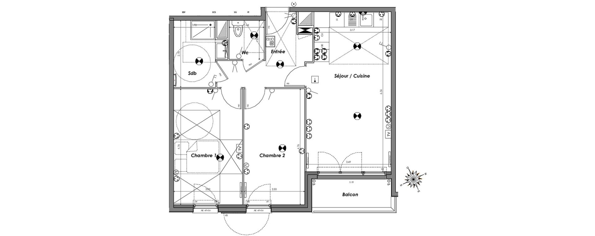 Appartement T3 de 62,22 m2 &agrave; Dugny Centre
