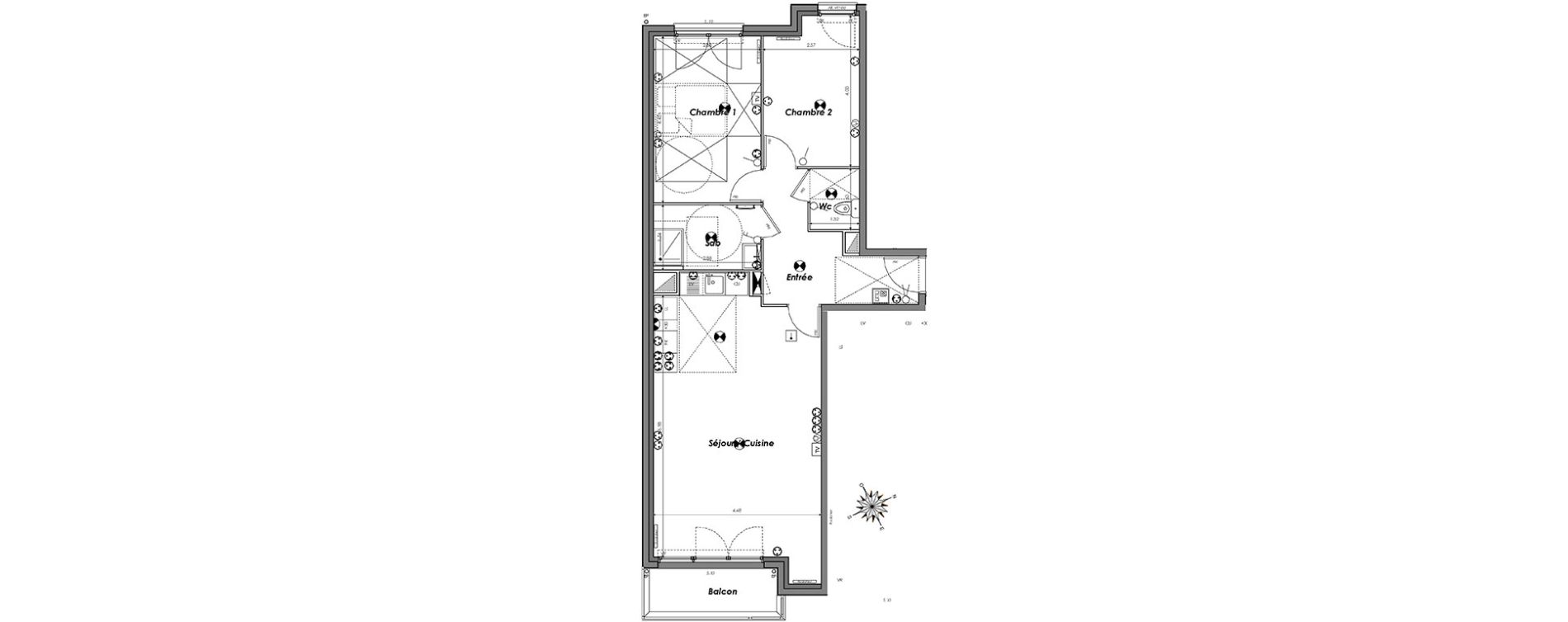 Appartement T3 de 71,09 m2 &agrave; Dugny Centre