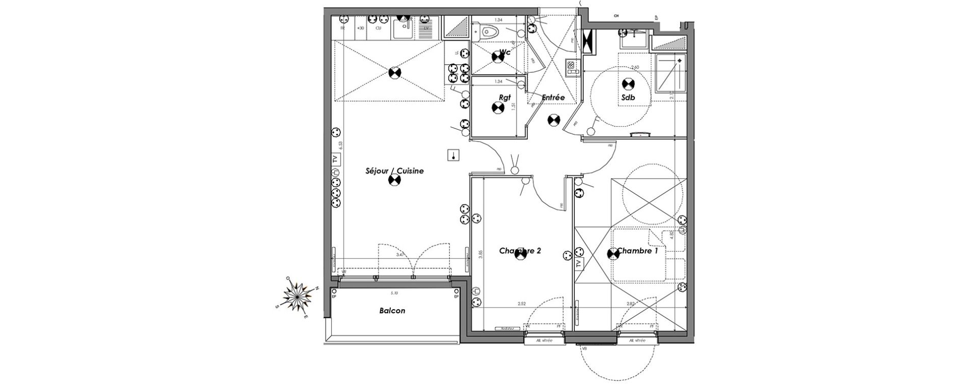 Appartement T3 de 62,23 m2 &agrave; Dugny Centre