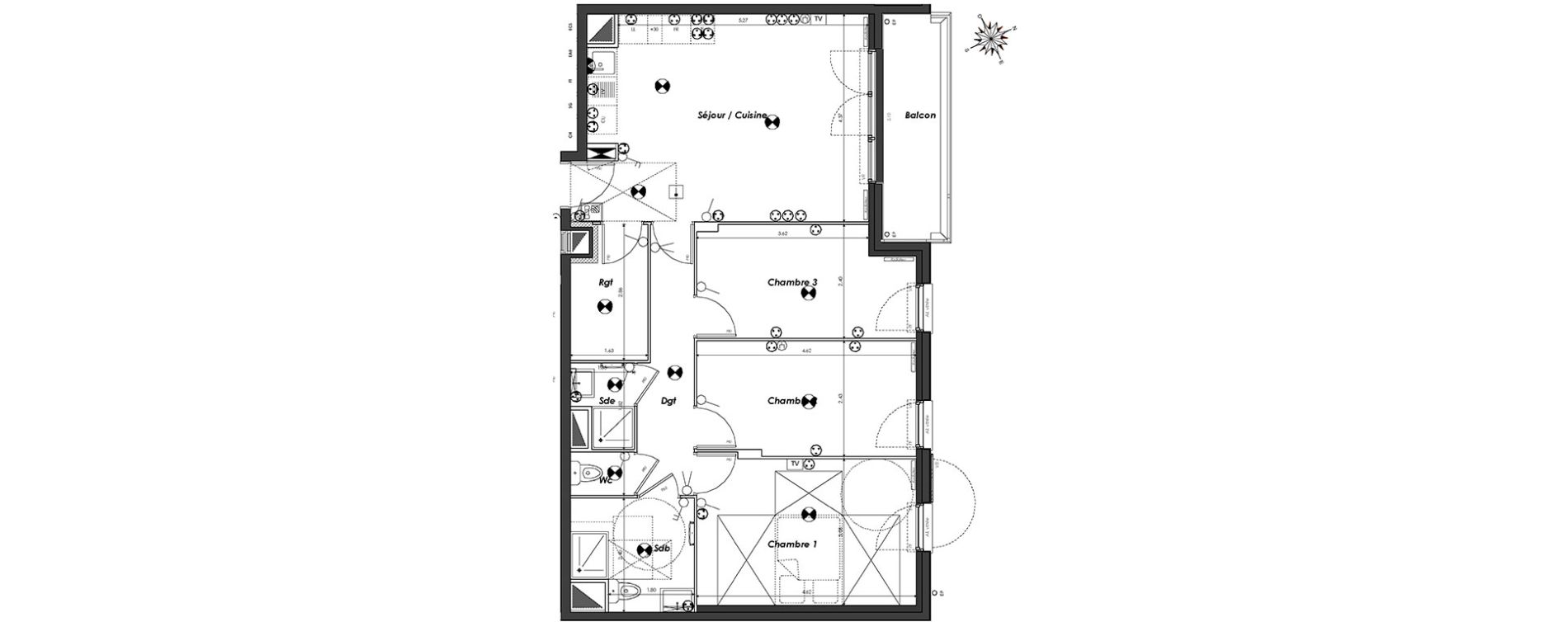 Appartement T4 de 80,53 m2 &agrave; Dugny Centre