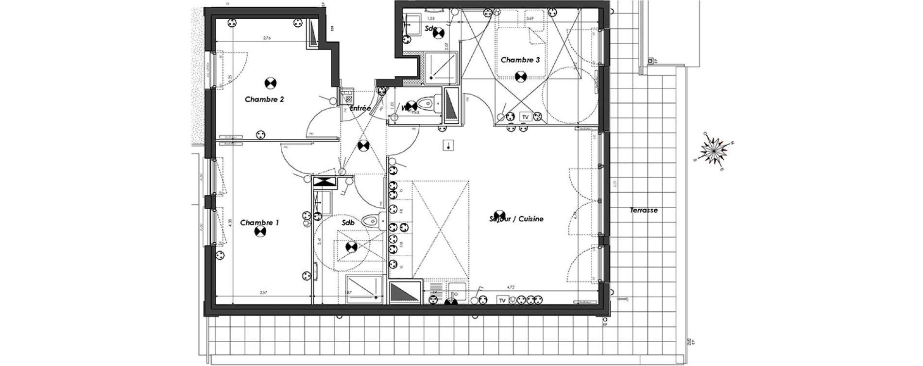 Appartement T4 de 73,13 m2 &agrave; Dugny Centre