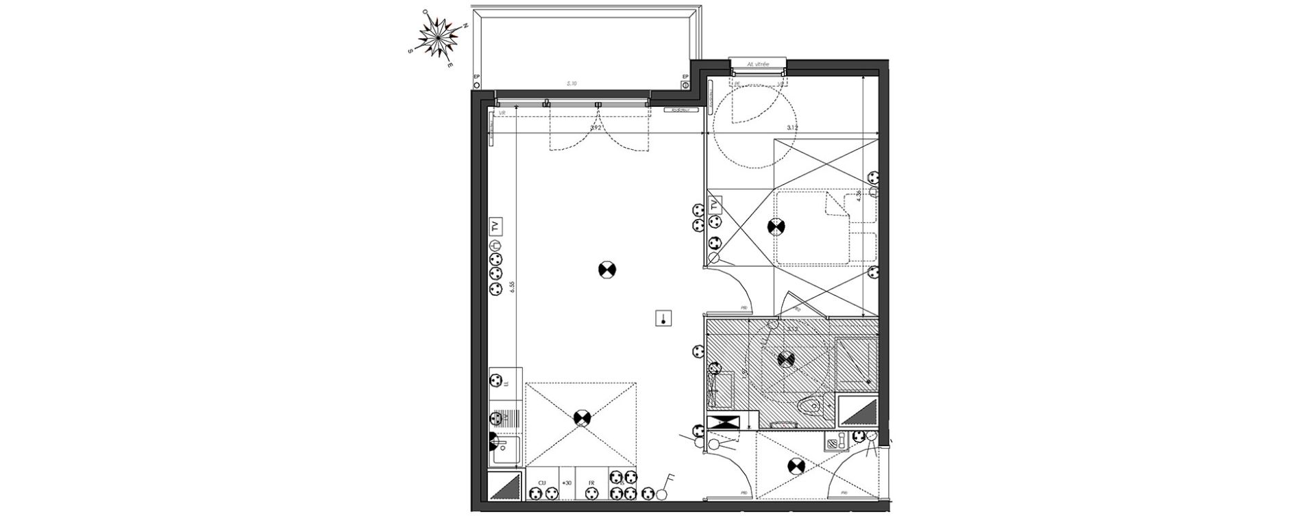 Appartement T2 de 50,53 m2 &agrave; Dugny Centre