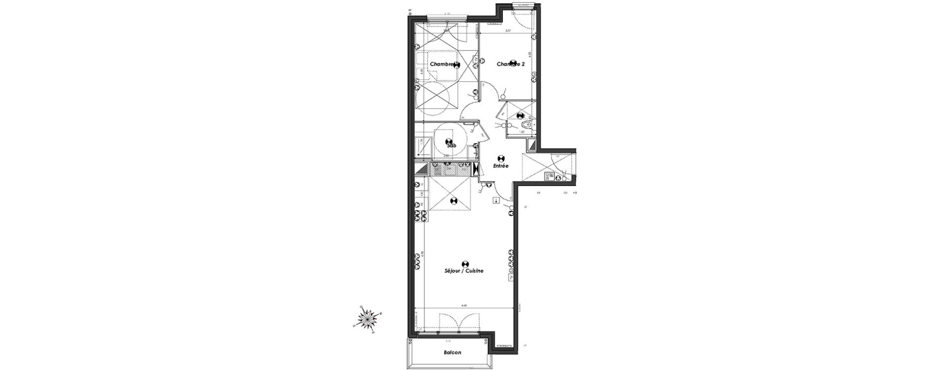 Appartement T3 de 71,09 m2 &agrave; Dugny Centre
