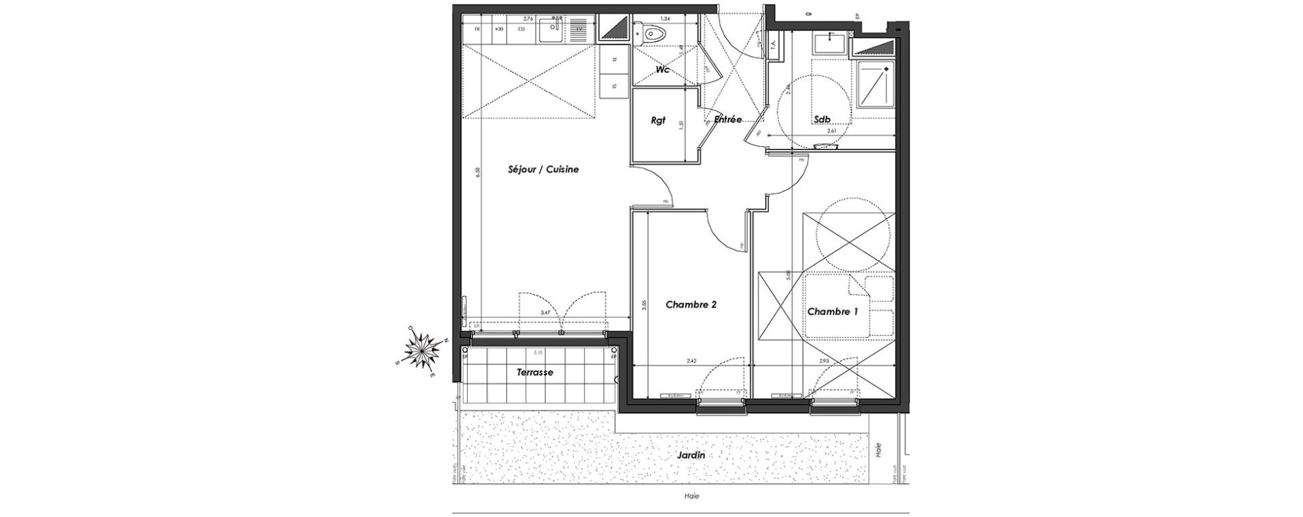 Appartement T3 de 62,30 m2 &agrave; Dugny Centre