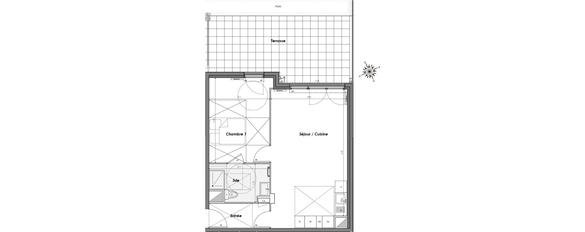 Appartement T2 de 50,49 m2 &agrave; Dugny Centre