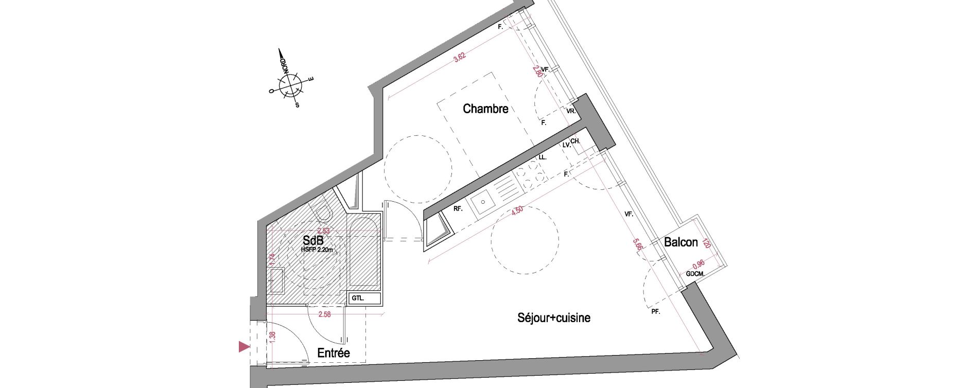 Appartement T2 de 45,40 m2 &agrave; &Eacute;pinay-Sur-Seine Centre
