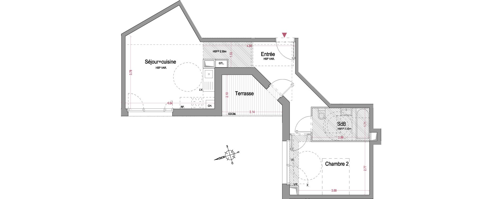 Appartement T2 de 47,50 m2 &agrave; &Eacute;pinay-Sur-Seine Centre